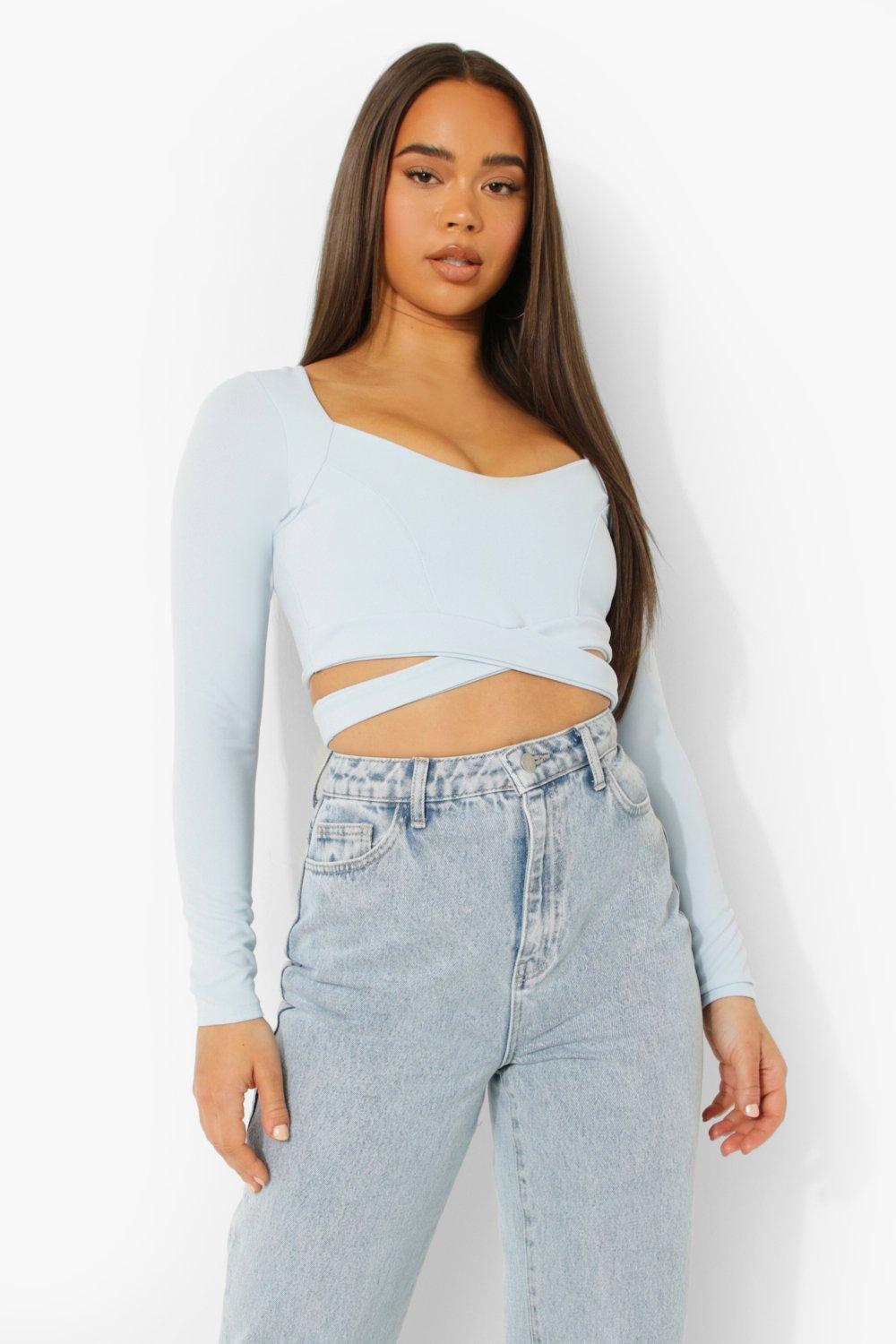 Long sleeve crop top 2025 cut out